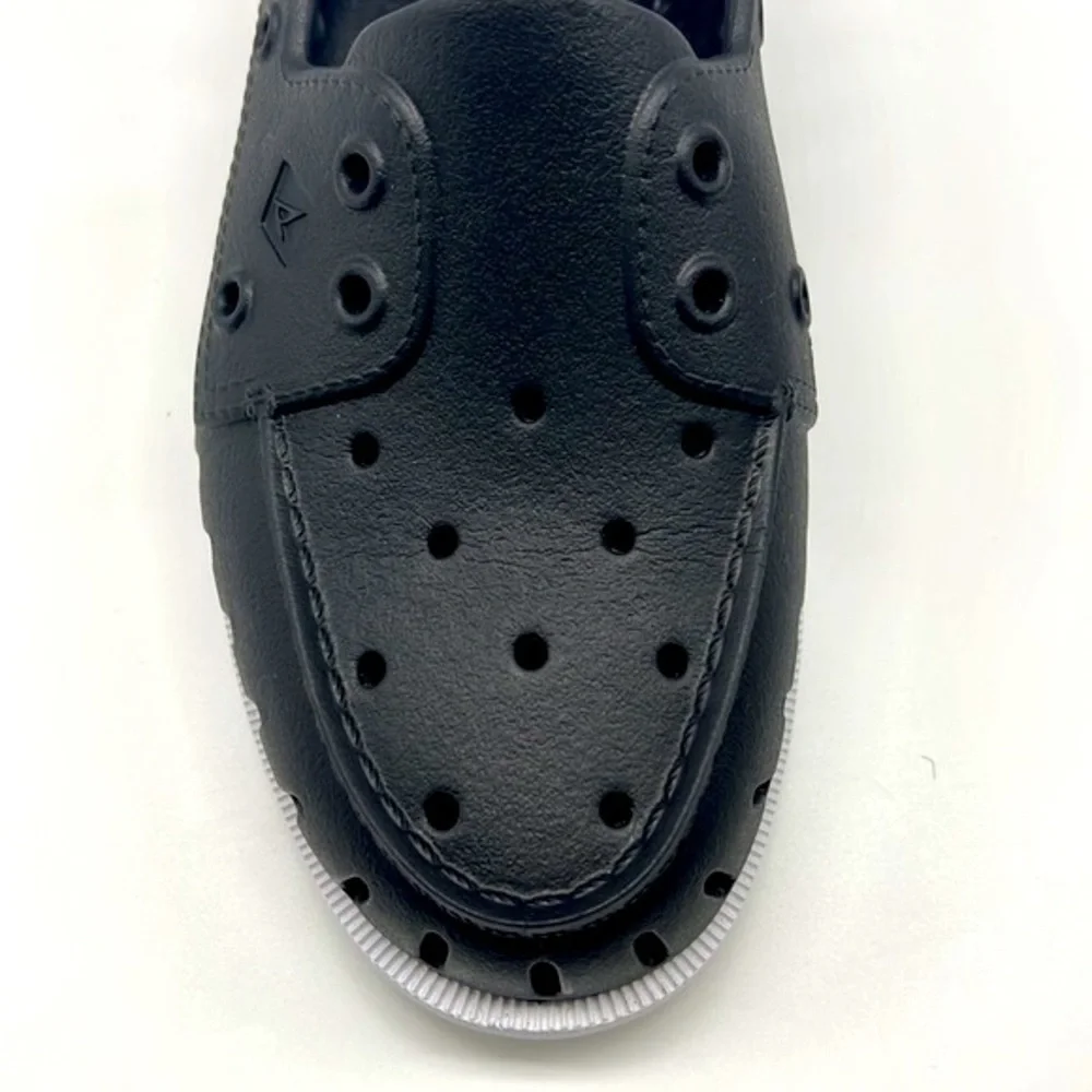 SPERRY - Top - Sider Rubber Black Boat Shoes With Non Marking Mens 6 or Women 8
